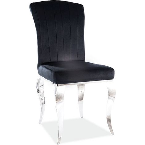 Chaise baroque métal & velours noir Bolti (1/3)