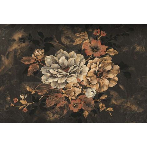 Papier peint panoramique floral vintage chambre Tapisserie panoramique fleurie effet textile Papier peint panoramique motif fleur pour cage d'escalier (1/3)
