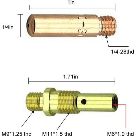 Accessoires pour Machine à souder, buses de gaz, diffuseur 21-50, embouts 35-50, 11-35, 14 pièces (1/5)