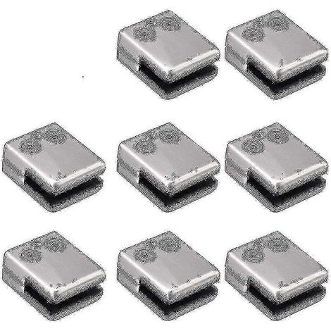 Pince à verre, lot de 8 pinces carrées en acier inoxydable, fixation pour verre de 6 à 8 mm, support de pince à verre à dos plat (1/4)