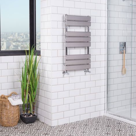 WarmeHaus Chrome Flat Panel Heated Towel Rail 800x450mm