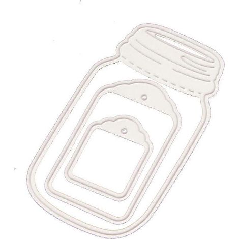 Wunschflaschen-Stanzschablone zum Selbermachen für Scrapbooking, Prägealbum, Papierkarte