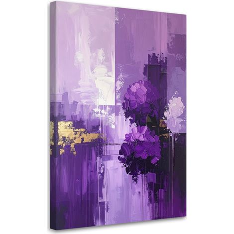 Tabelau sur Toile, Composition violette abstraction moderne,20x30 (1/4)