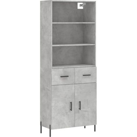Credenza cassettiera mobile contenitore organizer cucina soggiorno salotto alto 695 x 34 x 180 cm legno ingegnerizzato grigio 020034485