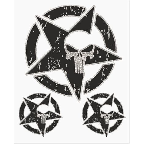 Adesivi Adventure Stickers per Bauletti Moto Stella USA Teschio