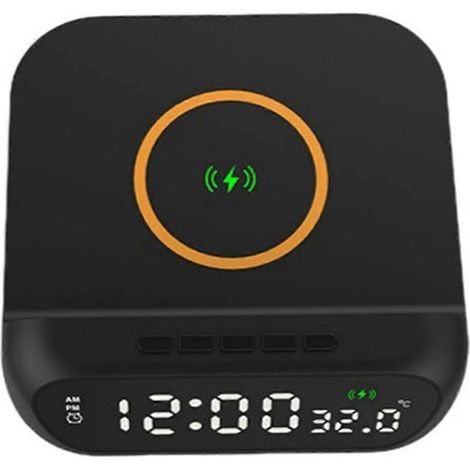 Réveil numérique avec charge sans fil 15 W - Réveil intelligent élégant et chargeur rapide pour la chambre ou le bureau (1/5)