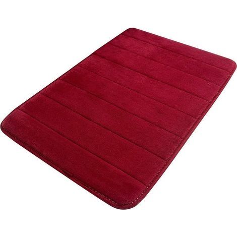 Tapis de Bain antidérapant Doux (40 x 60 cm,(Bordeaux)) (1/4)