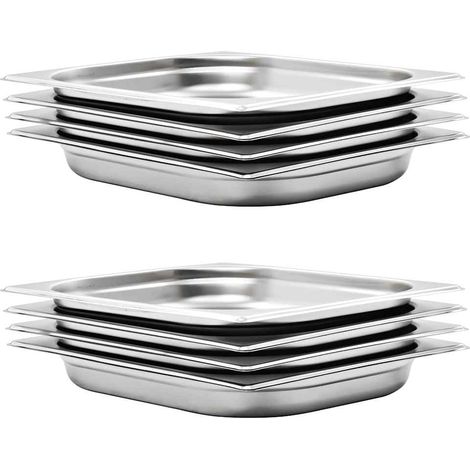 vidaXL Récipients Gastronorm 8 pcs GN 1/2 40 mm Acier inoxydable (1/5)
