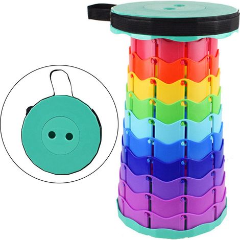 Tabouret télescopique pliable en plastique, léger et facile à transporter, idéal pour les voyages à la plage (1/5)
