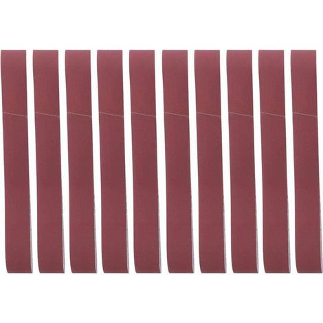 Set di 10 nastri abrasivi in ossido di alluminio – 740x40 mm – grana 400 – lucidatura – lavorazione del legno