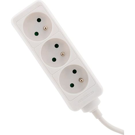 Bloc multiprise 3 Prises 2P+T 16A Blanc (1/5)