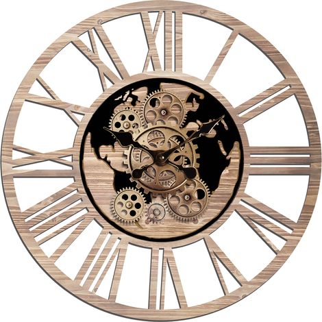 Zahnrad-Wanduhr 50 cm, industriell, Vintage, dekorativ