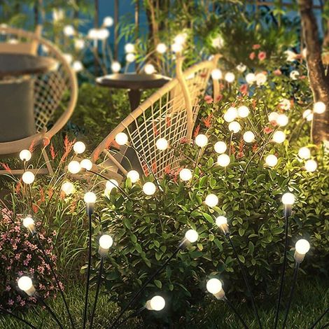 Lampe solaire luciole pour cour et jardin éclairage d ambiance paysager pour balcon et pelouse luminaire au sol décoratif (1/5)