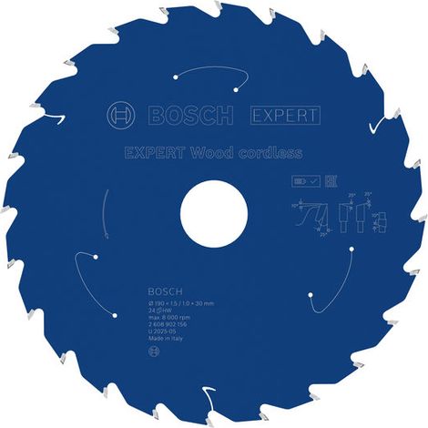 Bosch EXPERT Wood cordless Circular Saw Blade 190 x 1.5/1 x 30 mm T24 2608902156 (1/4)