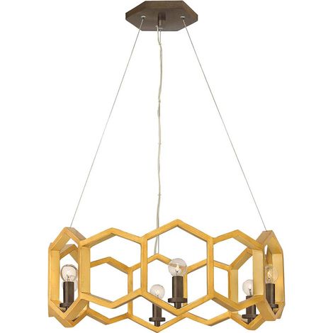 Pendellampe Hängeleuchte Deckenlampe Stahl Gold D 76,9 cm Esszimmerlampe