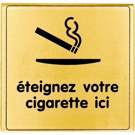 Plaque de porte Eteignez ici - Classique or 90x90mm - 4500164