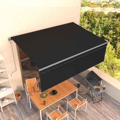 Store banne-Auvent automatique rétractable avec store 4x3 m Anthracite (1/5)