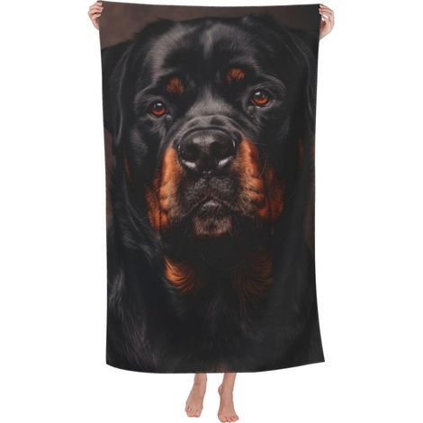 Rottweiler Serviette de plage en microfibre anti-sable ultra douce à séchage rapide pour piscine, serviette absorbante, légère, cadeau pour extérieur, salle de bain, décoration de natation (1/5)