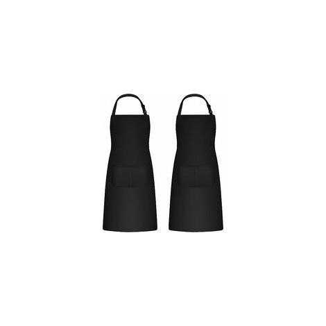 Pcs Tablier de Chef, Tablier Unisexe avec 2 Poches pour Cuisine, Travail, Tablier Professionnel (Taille Grande) (1/5)