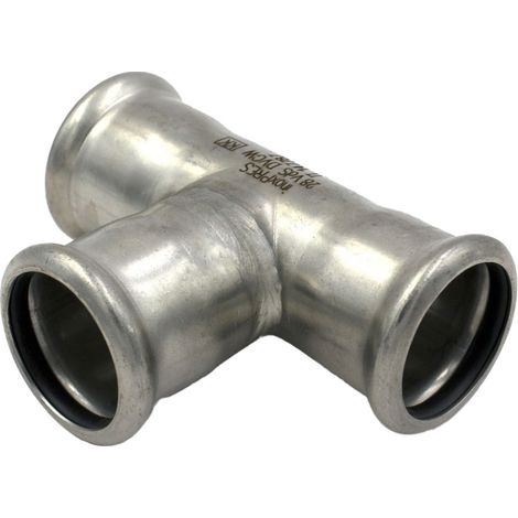 RACCORDO A T A PRESSARE INTERMEDIO IN ACCIAIO INOX SERIE INOXPRESS UNIKO - ø18  - RMR