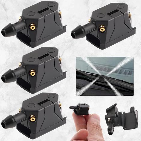 4 Pieces Universal Car Windscreen Washer Nozzle Front Wiper Nozzle for 8 mm 9 mm Wiper Arm (1/5)
