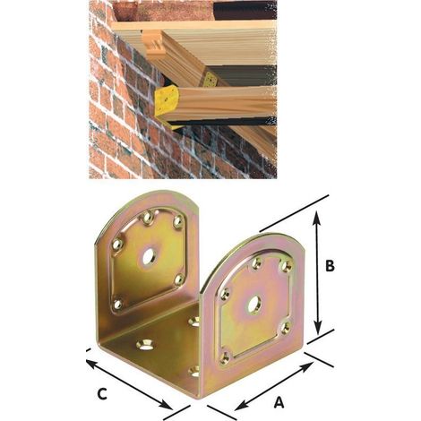 Salone – Pack de 10 équerres de fixation en acier tropicalisé – Dimensions 70x46x90mm – Pour fixation de poutres en bois