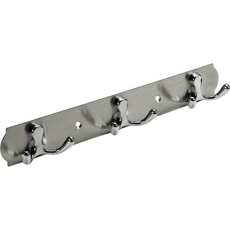 Hettich Garderobenleiste 3 Haken 28,0 x 3,8 x 3,3 cm silber Hakenleiste