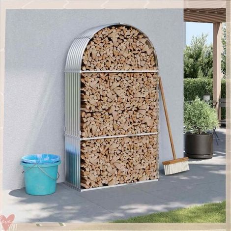 364592 Porte-bches argenté 120x45x210 cm acier galvanisé (1/5)