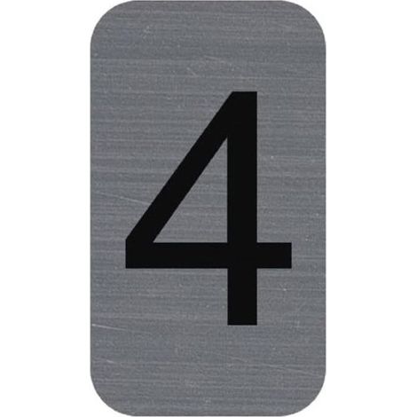 Plaque de signalisation - EXACOMPTA - Chiffres 4 - 25 x 44 mm - Gris - Finition Mat