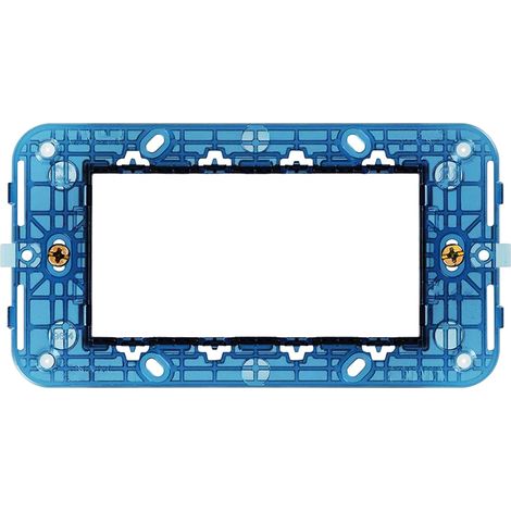 Supporto 4 moduli blu supporto per placche interruttori C1804 (1/2)
