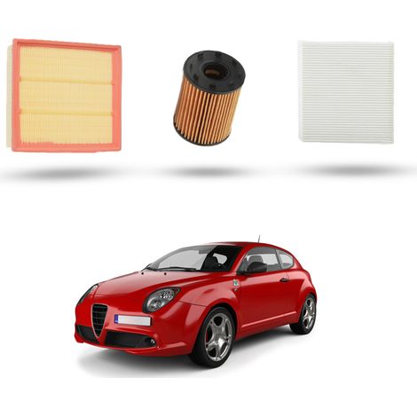 Kit Tagliando 3 filtri compatibile con Alfa Romeo Mito (955) 1.4 TB 16v Multi Air 125kw dal 2009 (1/5)