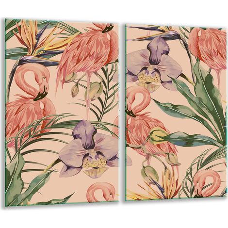 Schneidebrett aus Glas, 2 x 30 x 52 cm, Blumen (1/5)