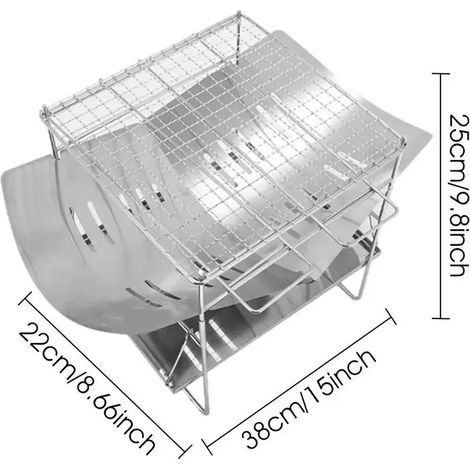 Grille de camping pliable, support pour barbecue, brasero de camping, brûleur à bois extérieur, gril de camping portable adapté aux barbecues domestiques, réchauds de cuisine portables (1/5)