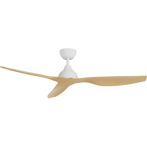 Ventilateur de plafond Ø132 cm LED blanc – 3 pales bois clair – Moteur DC silencieux – Protection IP44 pour intérieur/extérieur – Sulion