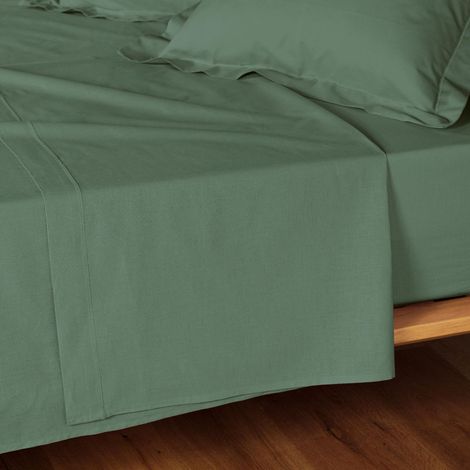 Drap Plat "Lina" 240x300cm Vert Cèdre (1/3)