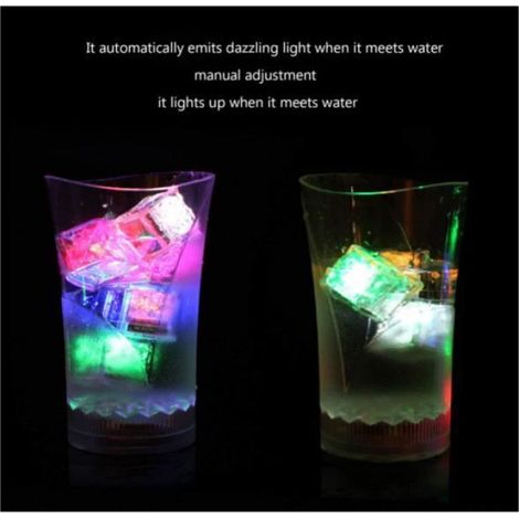Glaçons Lumineux - LED Multicolore - Détection Par Contact Liquide - Pour Cocktails Et Événements Festifs - Lot De 12 (1/4)