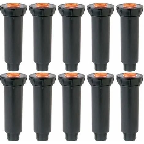Lot de 10 arroseurs escamotables, série 1800. Buses non incluses. Arroseurs escamotables 1804, 10 cm (4 po) pour pelouse, jardin et plantations. (1/2)