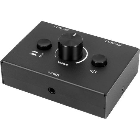 Commutateur audio 5 mm, 2 entrées 1 sortie et commutateur de distribution audio 1 entrée 2 sorties, compatible avec divers appareils audio. (1/5)