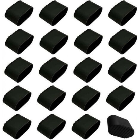 20Pcs Plastic Chair Leg Covers Chair Leg Protectors Non-Slip Chair Covers Noise Canceling Chair Covers (Black) (1/5)