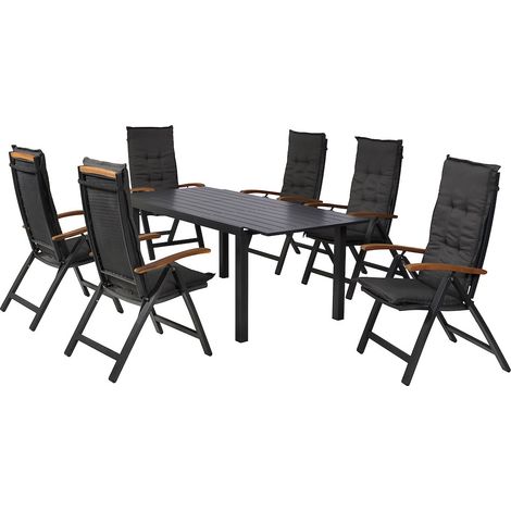 Tilos Set 13tlg Akazie Tisch Vollalu 150 (200) x 90cm