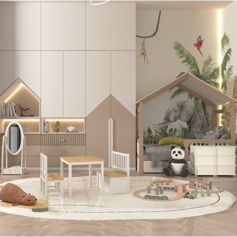 Mobile contenitore per bambini a 6 cassetti, plastica, bianco crema DESVIAE (1/5)