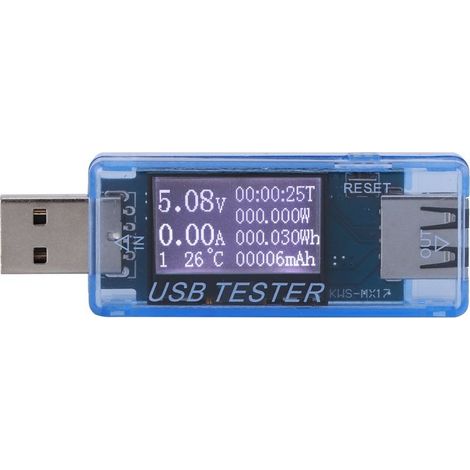 Testeur numérique de tension USB, voltmètre 8 en 1, détecteur 0-5A 0-150W 4-30Vbleu (1/5)