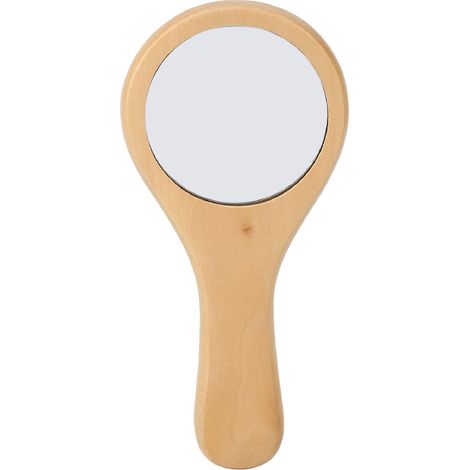 Miroir rond en bois à main pour maquillage, portable avec poignée en bois, miroir cosmétique pour maison et voyage (1/5)