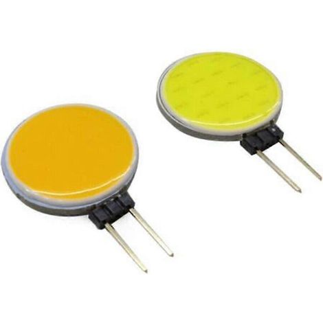 Puce LED COB DC 12V Lumière Blanc froid Lumière chaude Phare rond G4 5W 600lm (jaune + orange) (2 pièces) (1/4)