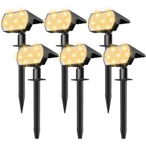 IP68 Wasserdichte Solar-Außenleuchten, 56 LEDs, 3 Beleuchtungsmodi, Solar-Flutlichtstrahler für Garten und Landschaftsgestaltung - 4er-Pack (Kaltweiß) (1/5)