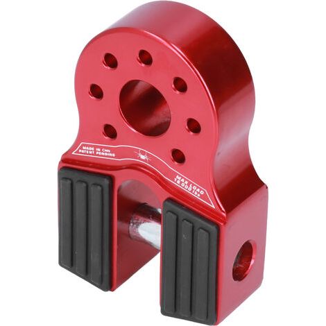 Soporte plano para grillete de cabrestante, capacidad de carga de 16,000 lb con protección lateral de goma, aleación de aluminio universal para camionetas, UTV y SUV, rojo. (1/5)