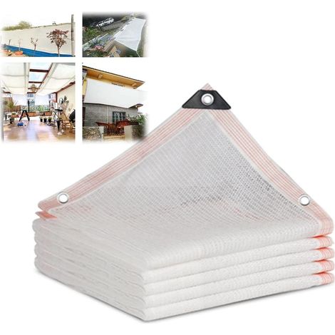Telo ombreggiante bianco - 2x3 m - 55% di ombreggiatura - Per orto, serra e piante grasse - HDPE traspirante - Resistente ai raggi UV - Con occhielli (1/5)