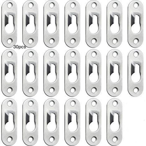 SHINING HOUSE 30 colgadores de metal con forma de cerradura de 43 mm x 16 mm para colgar espejos y marcos de fotos en armarios de pared interiores, color plateado (1/5)