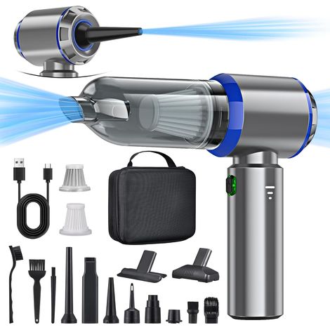Aspirateur à Main 3 en 1-15 000 PA - Puissant - 3 Vitesses pour Voiture, Cuisine, PC, canapé, Bureau, Maison et Poils d'animaux (1/5)