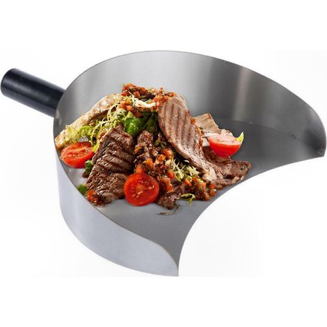 Pelle à kebab en inox 22,5x17,5x8cm, résistante au lave-vaisselle, outil durable pour grillades et cuisson, pratique pour barbecue et cuisine. (1/5)